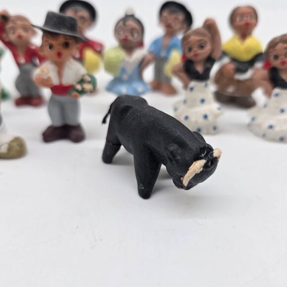 VTG Retro 70’s Red Clay Mud People 2” Terra Cotta Mini Figures Spain Lot of 12 - Picture 3 of 8